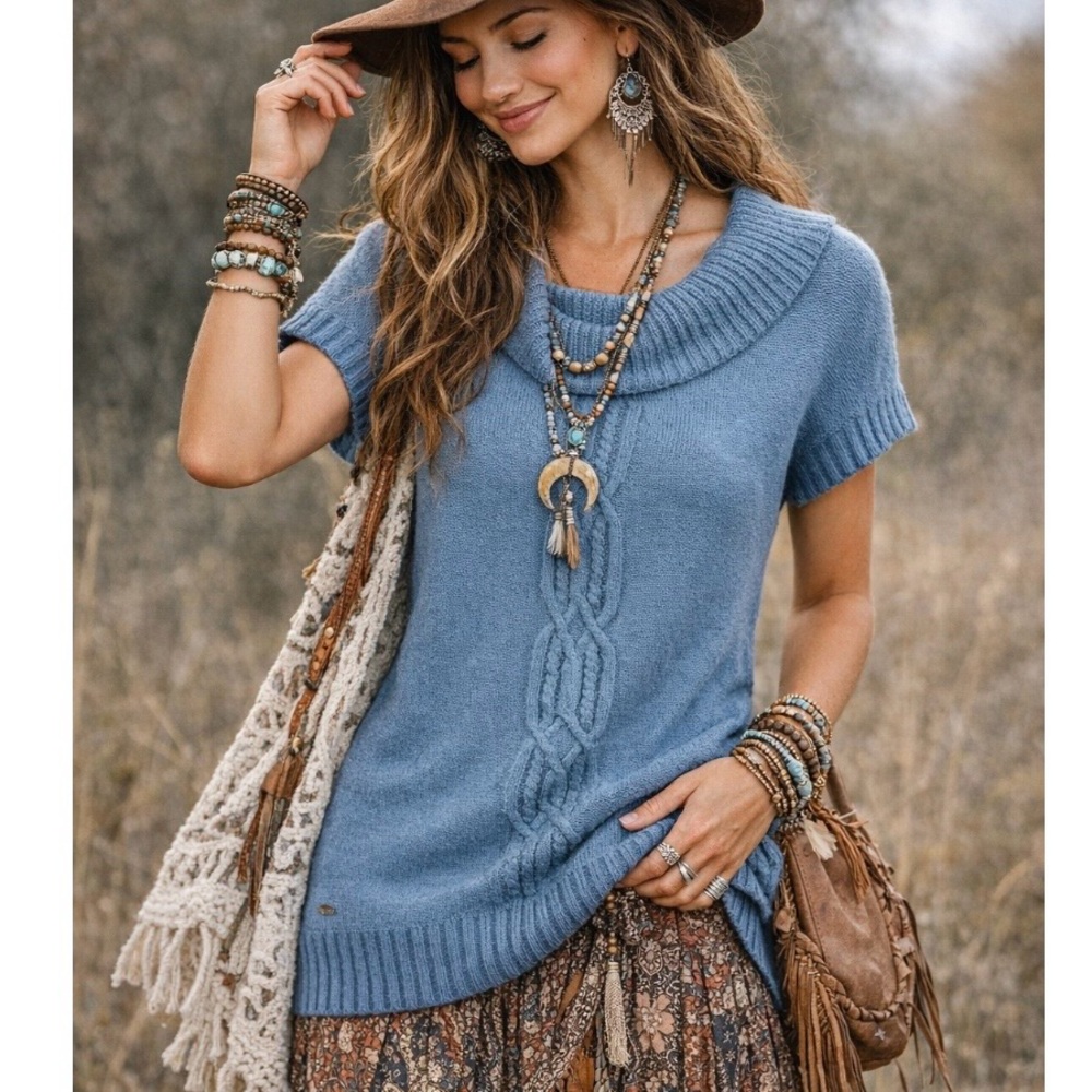 Athleta Tisbury cable knit tunic sweater M
